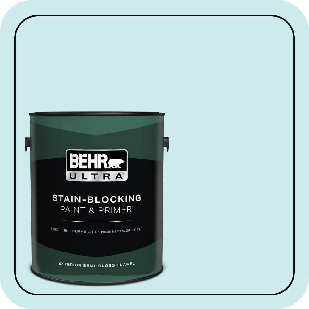 BEHR ULTRA 1 gal. #520C-2 Fountain Spout Semi-Gloss Enamel Exterior Paint & Primer