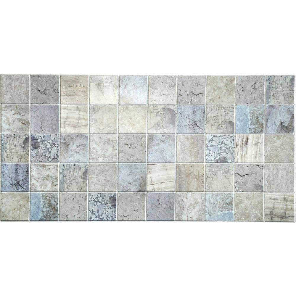 Dundee Deco 3D Falkirk Retro 1/100 in. 38 in. 19 in. Faux Distressed Marble PVC Decorative Wall Paneling (4)