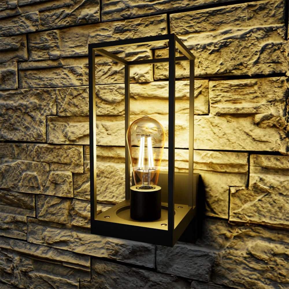 Feit Electric 60-Watt Equivalent ST19 Straight Filament Dusk to Dawn Amber Glass E26 Vintage Edison LED Light Bulb, Warm White (3)