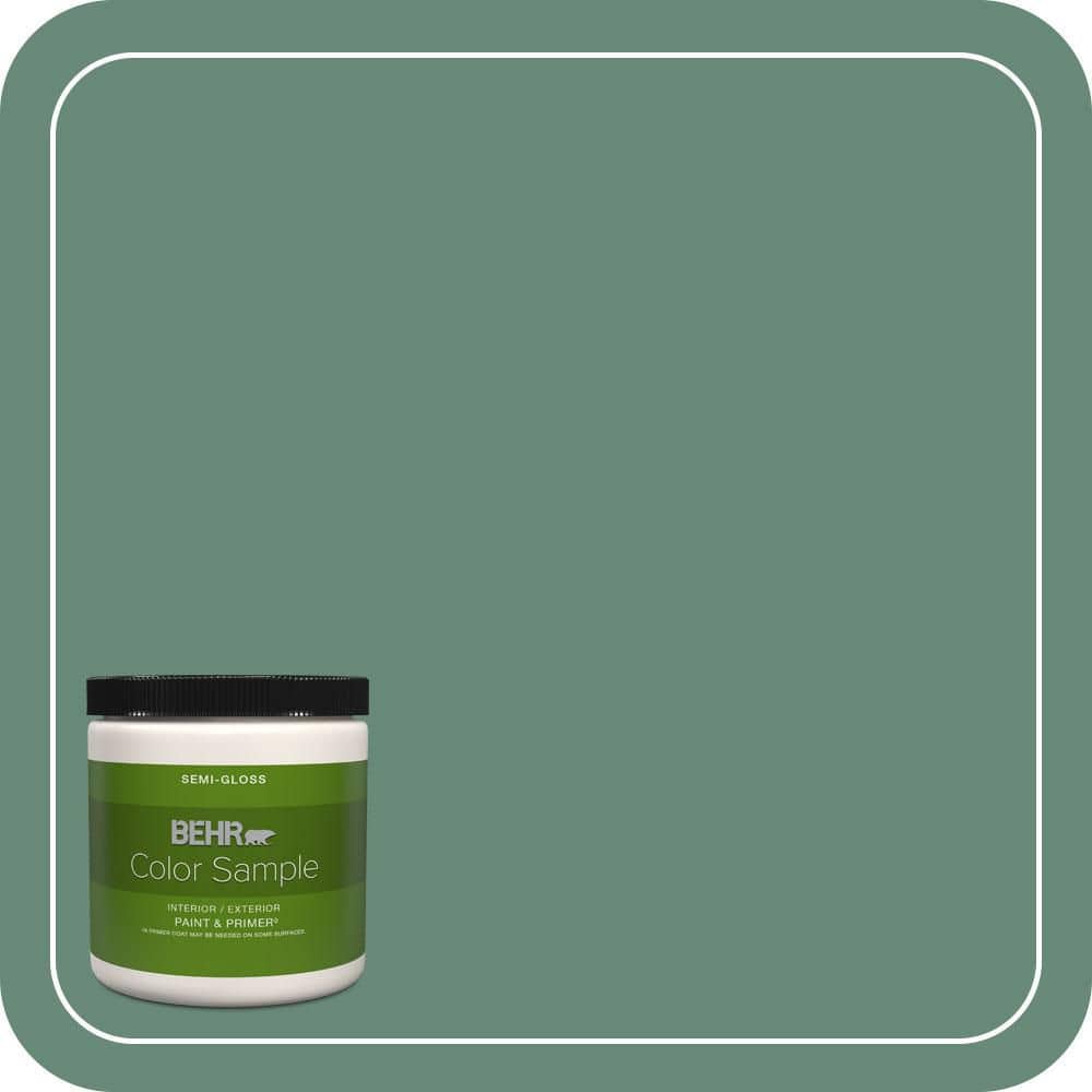 BEHR PREMIUM PLUS #PPF-35 Green Adirondack Enamel Interior/Exterior Paint & Primer Color Sample (1)