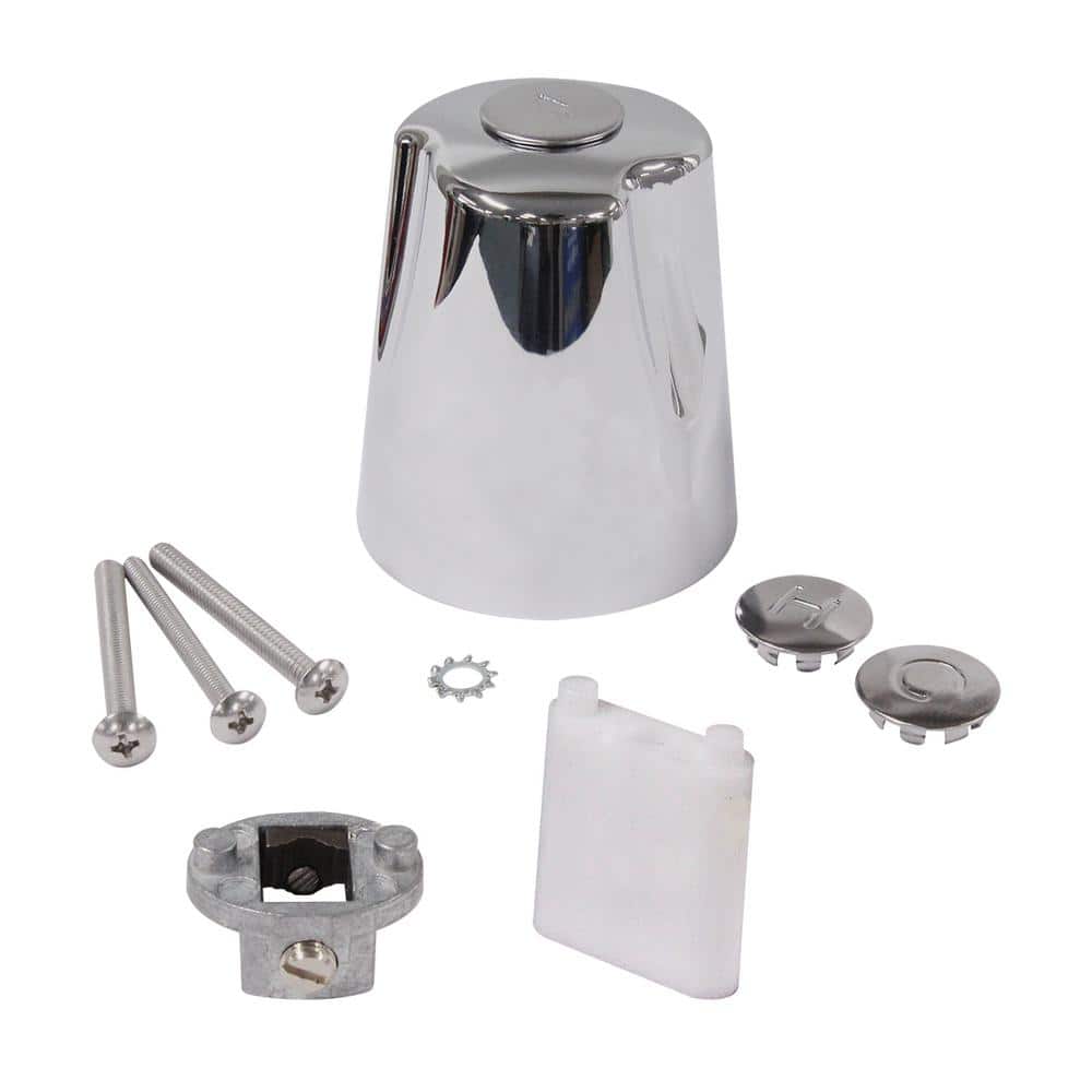 Everbilt Universal Faucet Handle with Three Ridge Knob Design in Chrome with Cold, Hot, and Diverter Buttons (1)