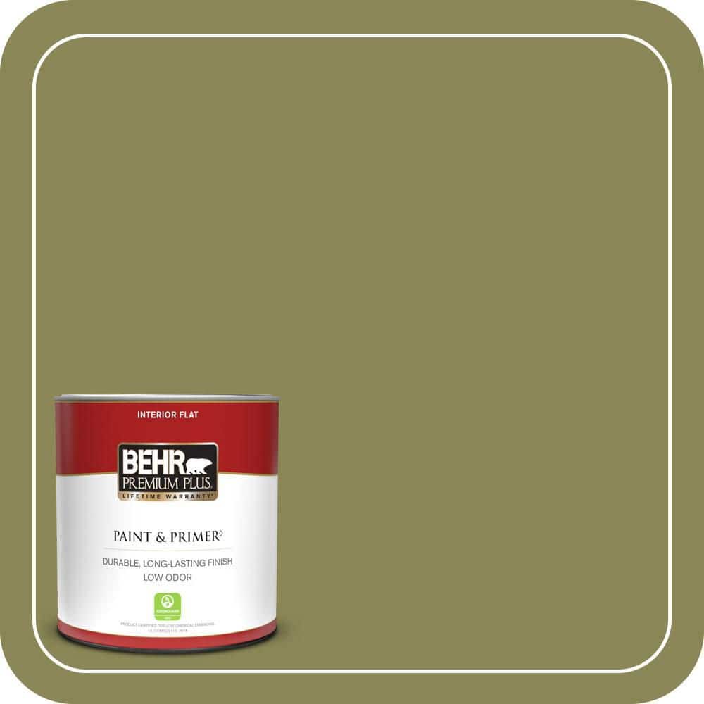 BEHR PREMIUM PLUS #S340-6 Fertile Green Flat Interior/Exterior Paint & Primer Color Sample