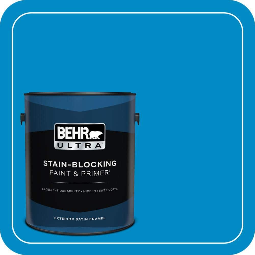 BEHR ULTRA 1 gal. #MQ4-57 Celebration Blue Satin Enamel Exterior Paint & Primer