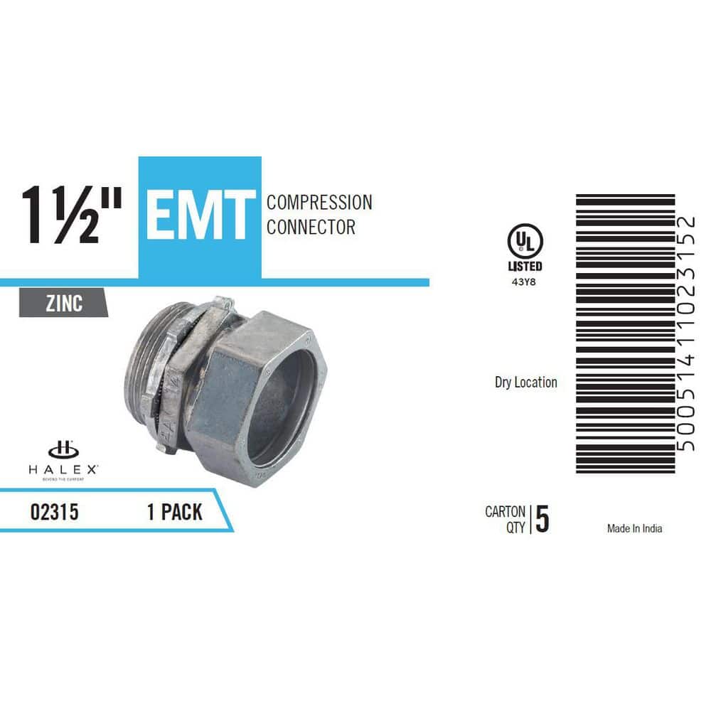 Halex 1-1/2 in. Electrical Metallic Tube (EMT) Compression Connector (2)