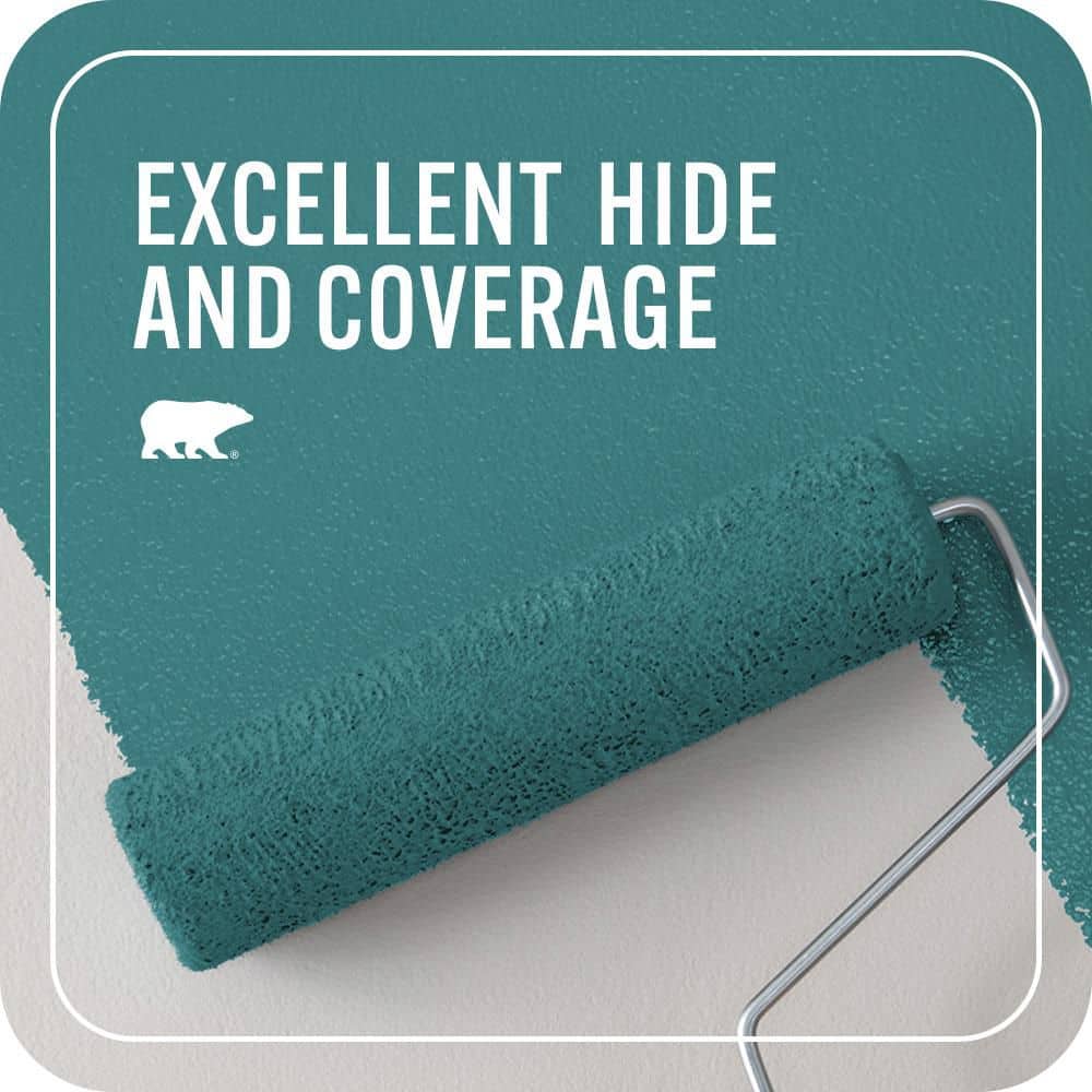 BEHR PREMIUM PLUS 1 qt. #510D-7 Pacific Sea Teal Flat EcoMix Plant-Based Interior Paint & Primer (2)