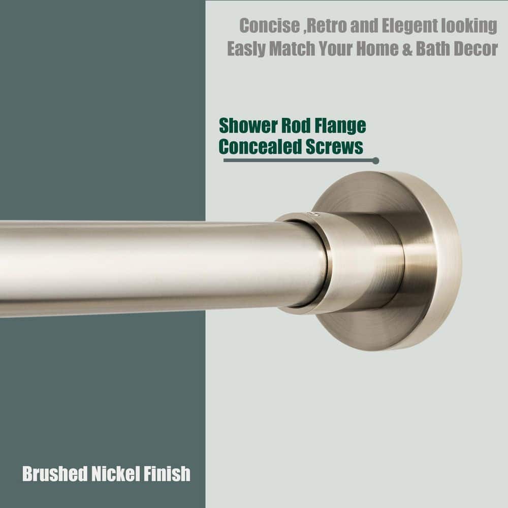 KHKFY Heavy Duty Adjustable Shower Curtain Rod, Expandable 47-84 in. Never Rust Stainless Steel, Brushed Nickel Finish (2)