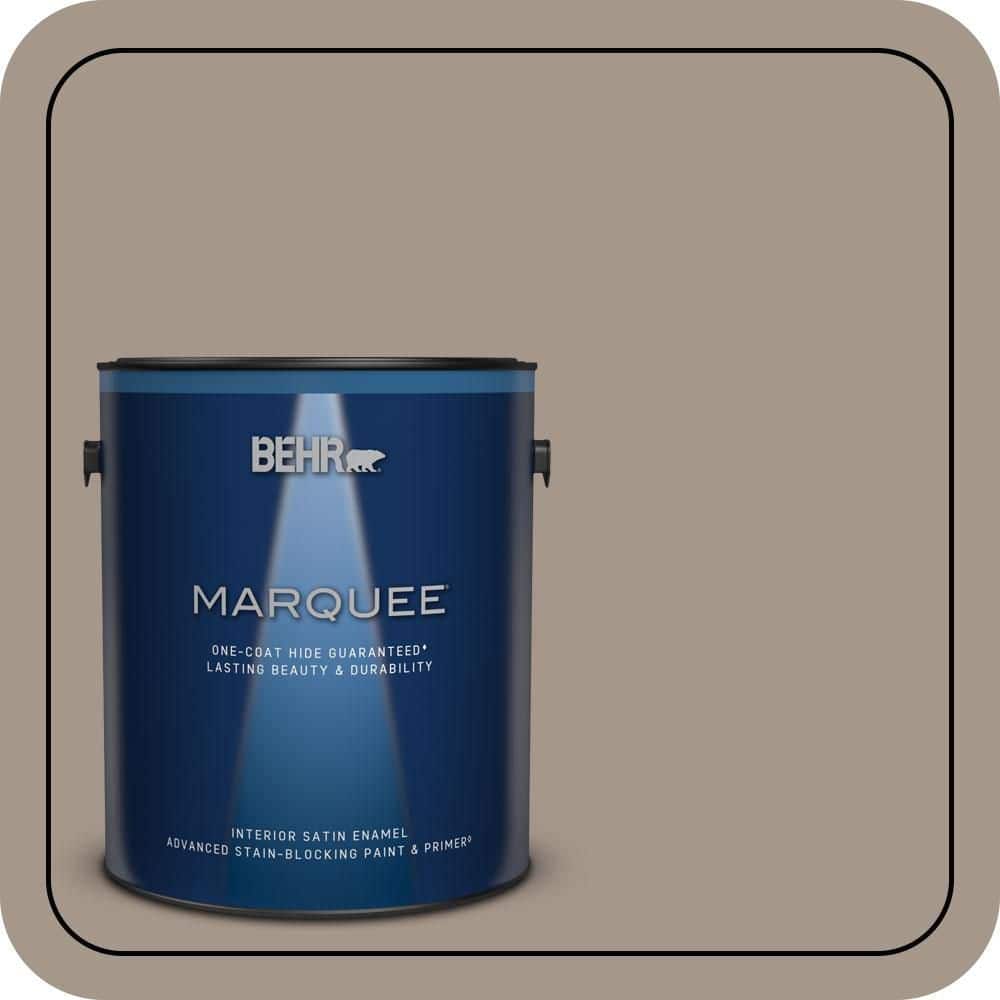 BEHR MARQUEE 1 gal. #N220-4 Shiitake One-Coat Hide Satin Enamel Interior Paint & Primer