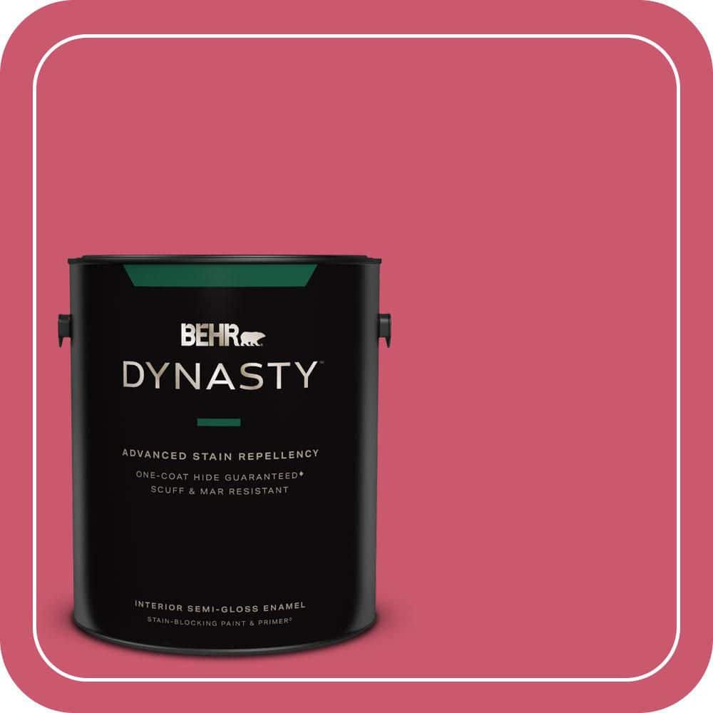 BEHR DYNASTY 1 gal. #T11-15 Pinkelicious Semi-Gloss Enamel Interior Stain-Blocking Paint & Primer
