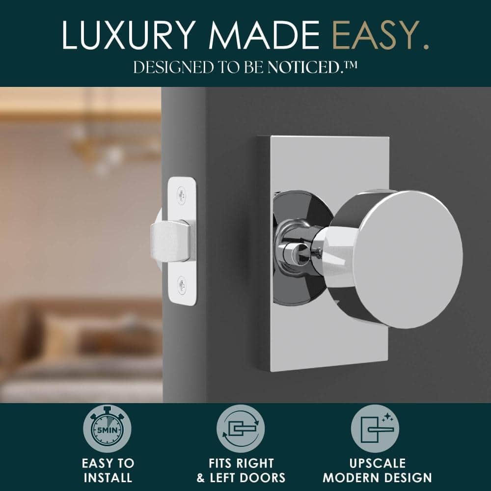 Mega Handles Laura Passage Door Handles - 3 Pack Reversible Interior Door Handle- Polished Chrome (2)