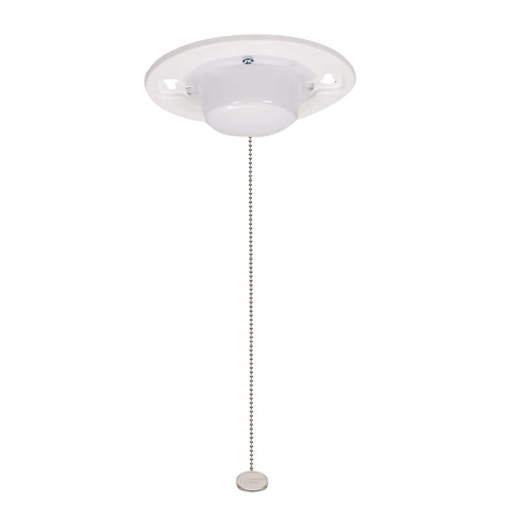 Commercial Electric 5 in. Closet Light with Pull Chain Utility Light Lampholder LED Flush Mount 650 Lumens 7W Bright White 4000K (2)