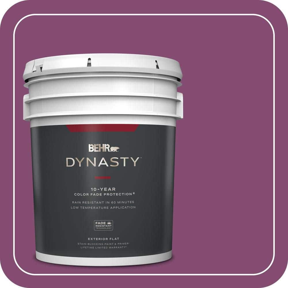 BEHR DYNASTY 5 gal. #680B-7 Sugar Plum Flat Exterior Stain-Blocking Paint & Primer