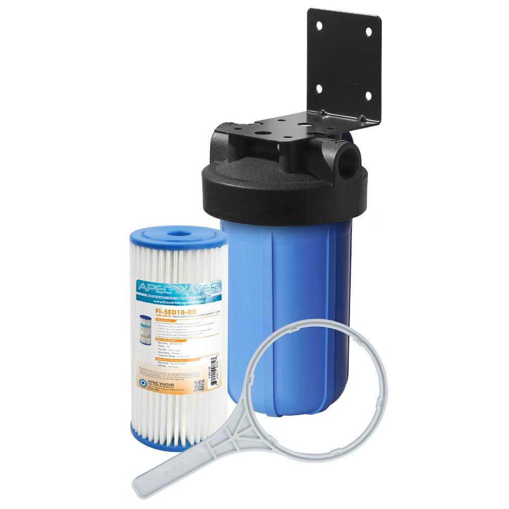 APEC Water Systems All Purpose 1-Stage Whole House Water Filtration System With 4.5 ix 10 in. Reusable and Washable Pleated Sediment Filter (1)