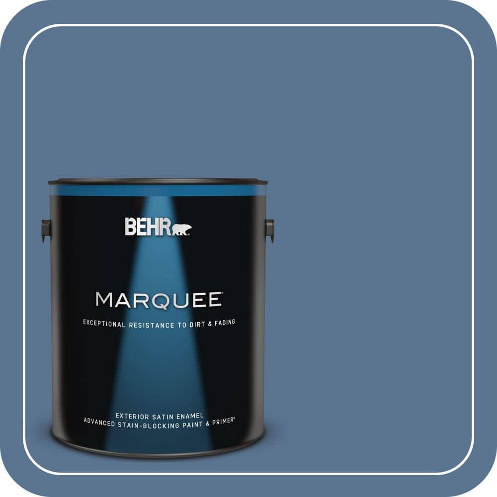 BEHR MARQUEE 1 gal. #PPU14-18 Laguna Blue Satin Enamel Exterior Paint & Primer