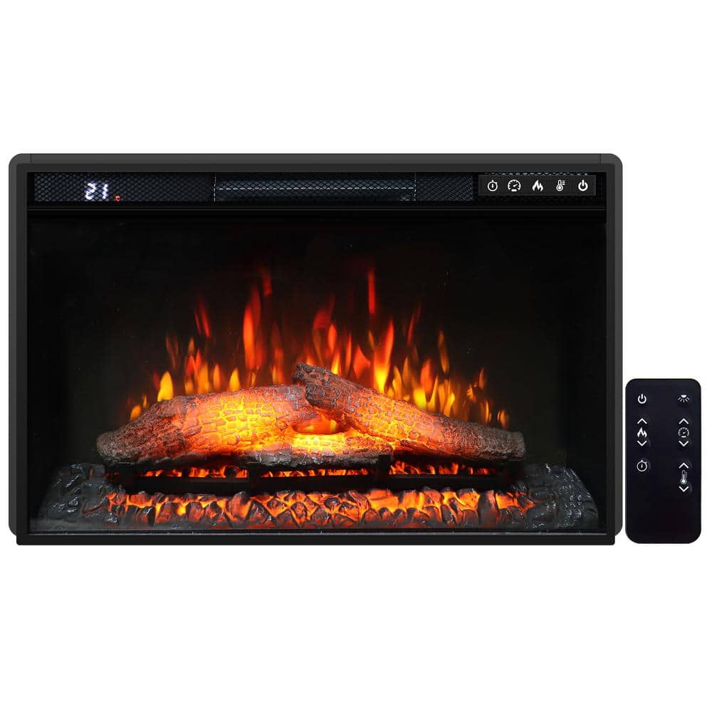 Delandgrand 26 in. Electric Fireplace Inserts, Recessed Fireplace Electric with Remote Control, 6-Brightness, Timer, 1500W, Black (1)