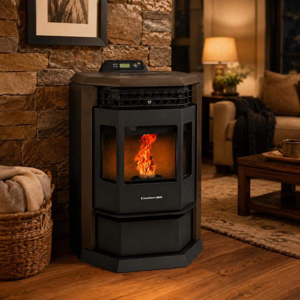 ComfortBilt 2,800 sq. ft.  Pellet Stove with 55 lbs. Hopper in Bronze (3)