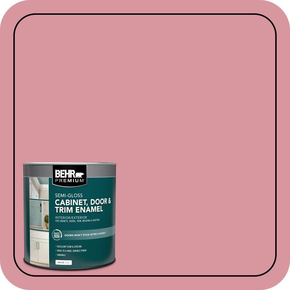 BEHR PREMIUM 1 qt. #M150-4 Glow Pink Semi-Gloss Enamel Interior/Exterior Cabinet, Door & Trim Paint