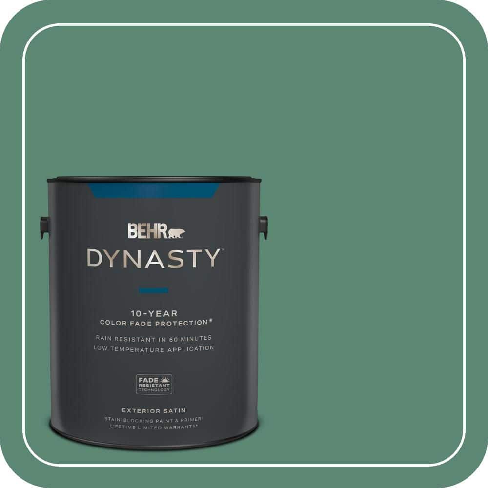 BEHR DYNASTY 1 gal. #MQ6-43 Dark Jade Satin Enamel Exterior Stain-Blocking Paint & Primer