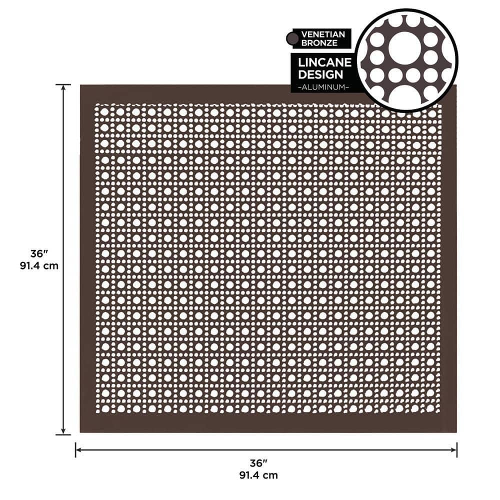 M-D Building Products 3 ft. x 3 ft. Aluminum Venetian Bronze Lincane Sheet (4)