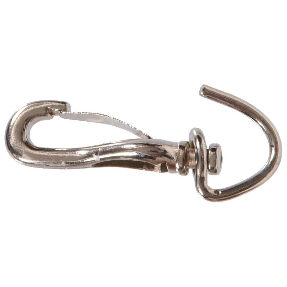 Hardware Essentials 3/8 x 2-1/2 in. Spring Snap with Open Swivel Eye and Nickel-Plated (10-Pack)
