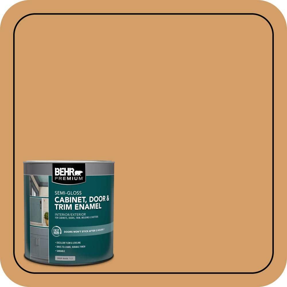 BEHR PREMIUM 1 qt. #MQ4-08 Golden Aura Semi-Gloss Enamel Interior/Exterior Cabinet, Door & Trim Paint