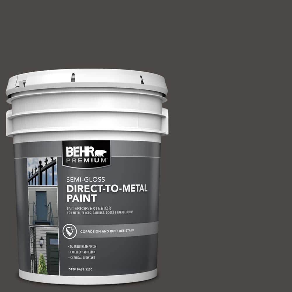 BEHR PREMIUM 5 gal. #HDC-CL-14A Warm Onyx Semi-Gloss Direct to Metal Interior/Exterior Paint (1)