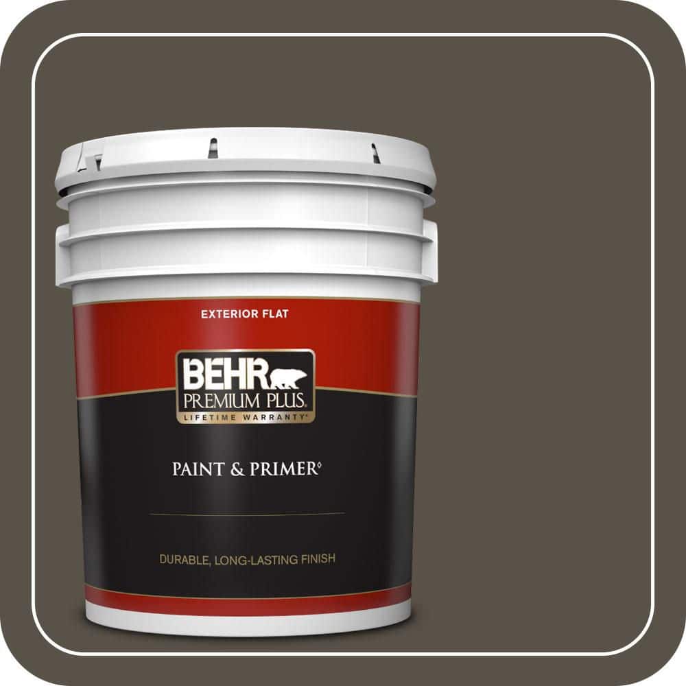 BEHR PREMIUM PLUS 5 gal. #S-H-740 Fedora Flat Exterior Paint & Primer