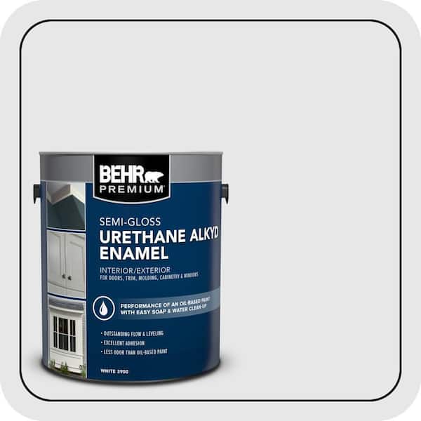 BEHR PREMIUM 1 gal. #PR-W09 Nimbus Cloud Urethane Alkyd Semi-Gloss Enamel Interior/Exterior Paint (2)