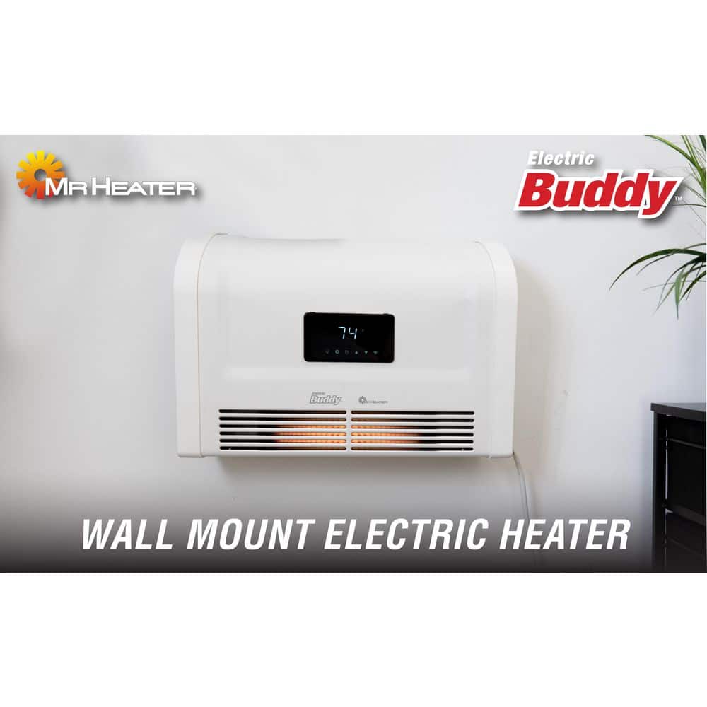 Mr. Heater 1,500-Watt Wall Mount Smart Home Radiant Furnace, Buddy Indoor Electric Space Heater (3)