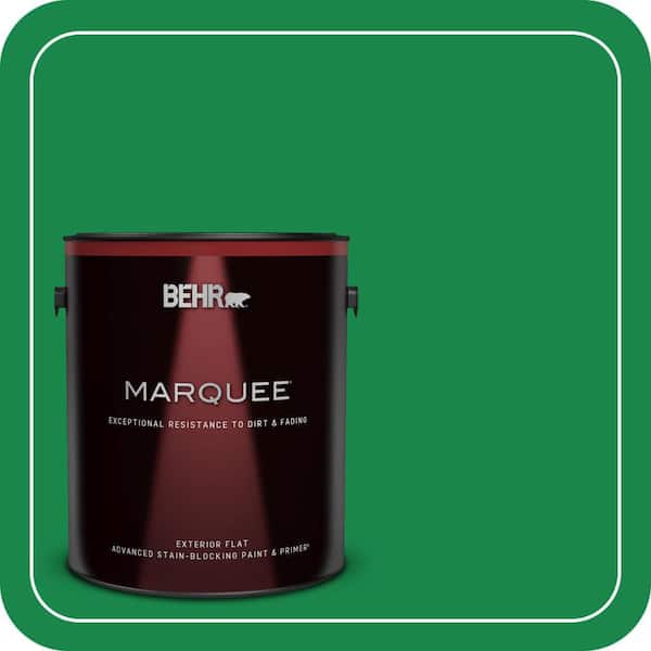 BEHR MARQUEE 1 gal. #460B-6 Chlorophyll Flat Exterior Paint & Primer (2)