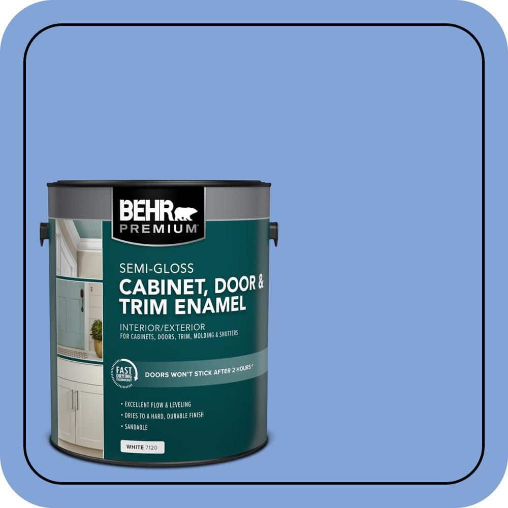BEHR PREMIUM 1 gal. #P530-4 Periwinkle Semi-Gloss Enamel Interior/Exterior Cabinet, Door & Trim Paint