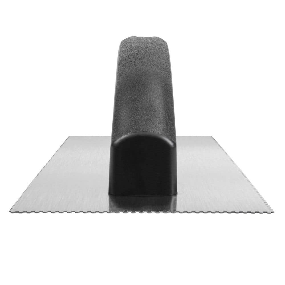 ROBERTS Economy 2 Sided Notch: 1/16 in. x 1/32 in. x 1/32 in. U Notch - 1/16 in. x 1/16 in. x 1/16 SQ-Notch Flooring Trowel (3)