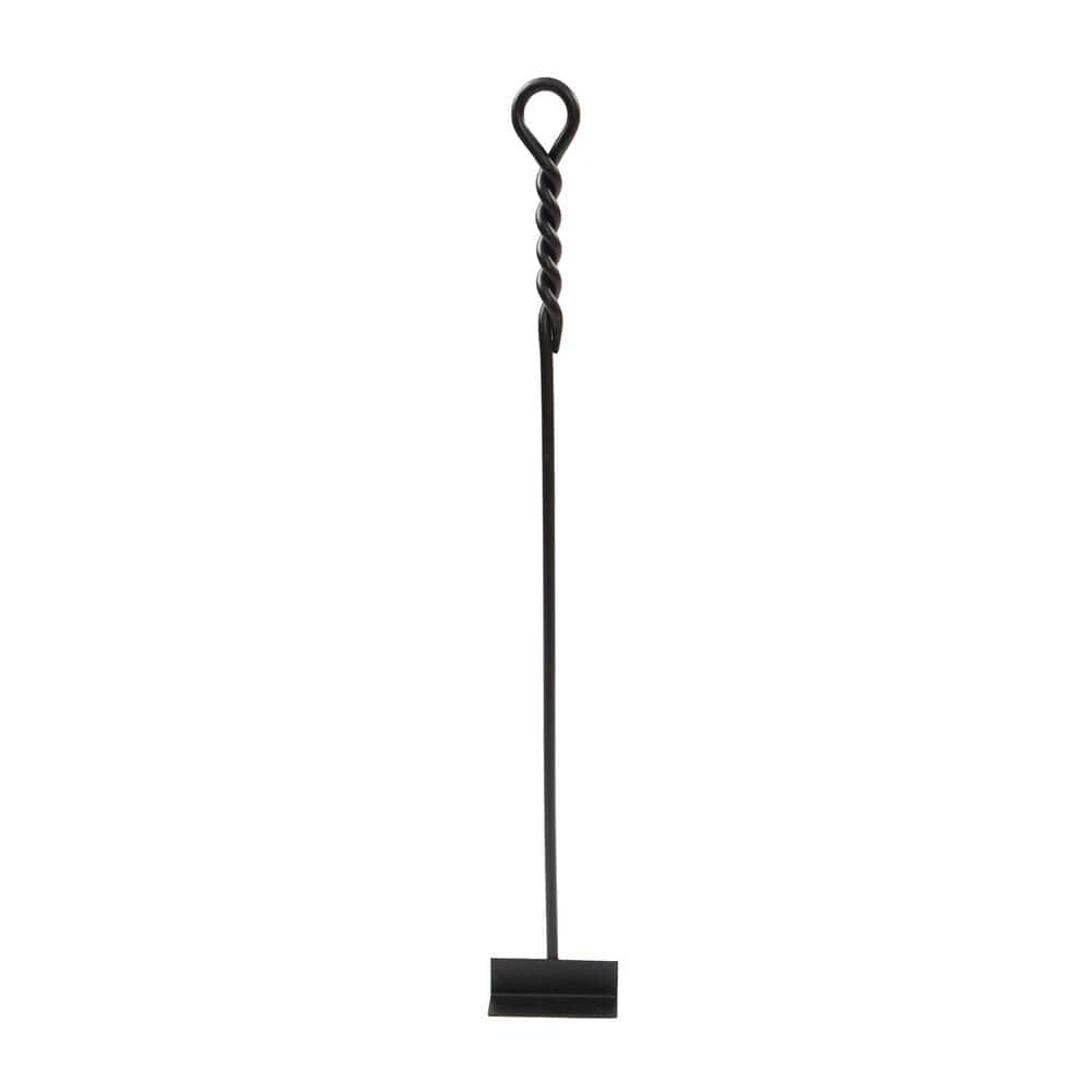 ACHLA DESIGNS 28 in. Tall Black Rope Design Standard Fireplace Ash Hoe