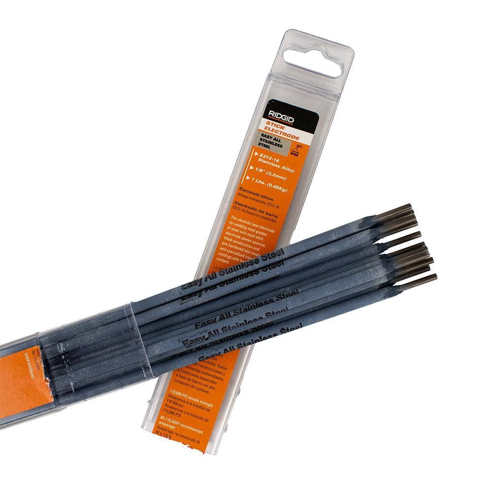 RIDGID E312-16,1/8 in., Stainless Steel Welding Rod x 1 lb. (2)
