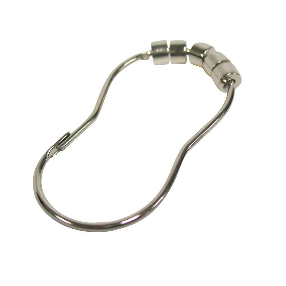 Glacier Bay Metal Shower Curtain Rings/Hooks in Chrome (1)