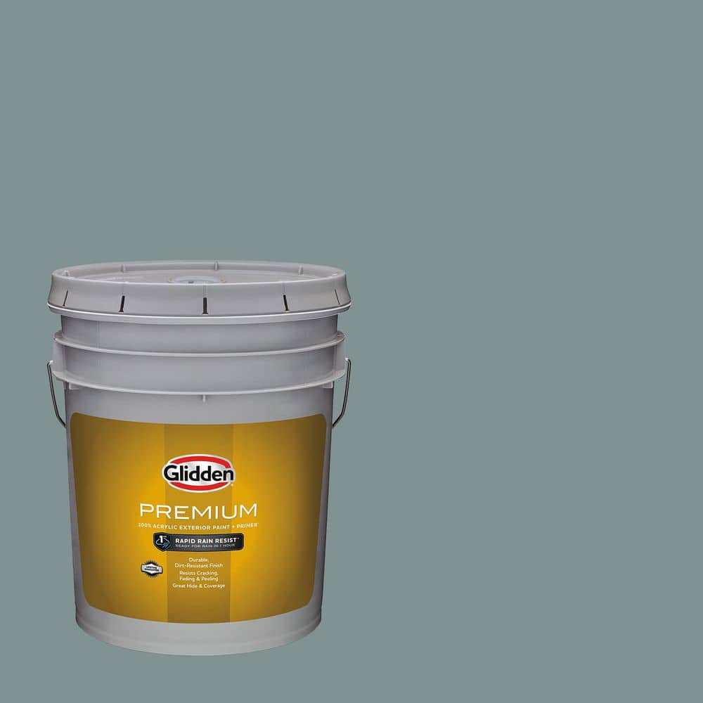 Glidden Premium 5 gal. PPG1145-5 Scarborough Flat Exterior Paint