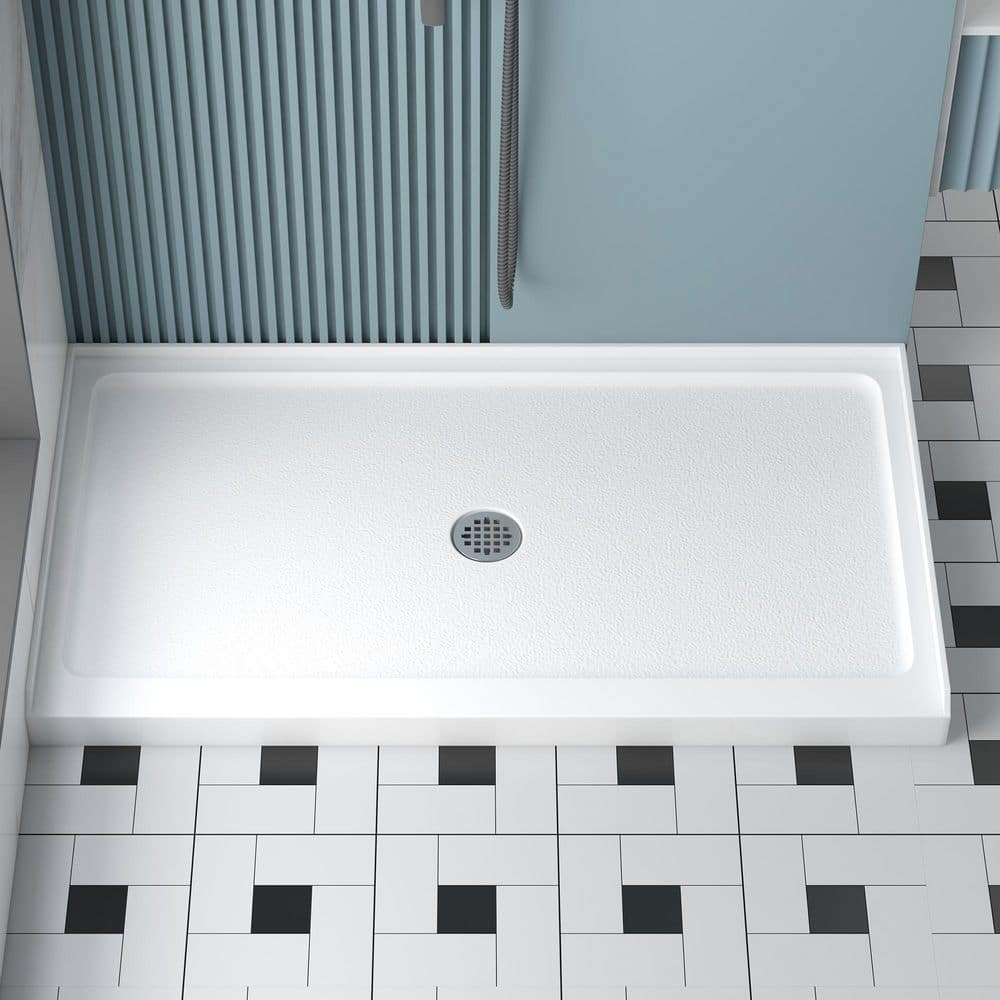 EASYWORC 48 in. L 32 in. W Single Threshold Alcove Shower Pan Base with Drain (3)