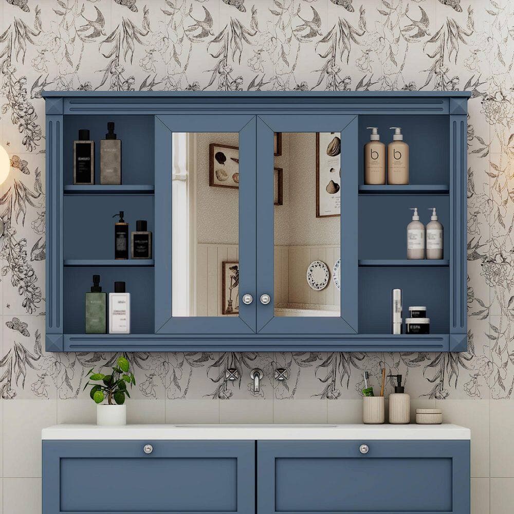 Boosicavelly 47 in. W 29 in. H MDF Medicine Cabinet with Mirror (2)