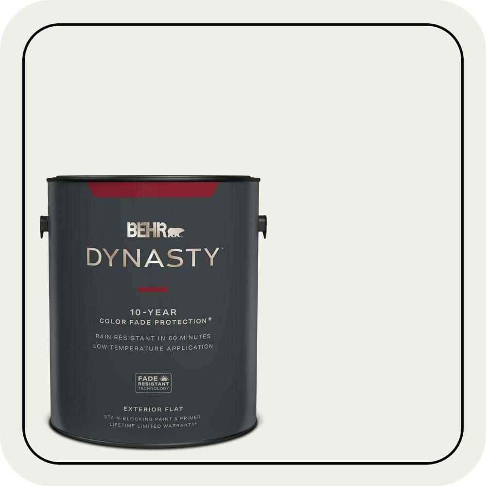 BEHR DYNASTY 1 gal. Designer Collection #DC-004 Winter White Flat Exterior Stain-Blocking Paint & Primer