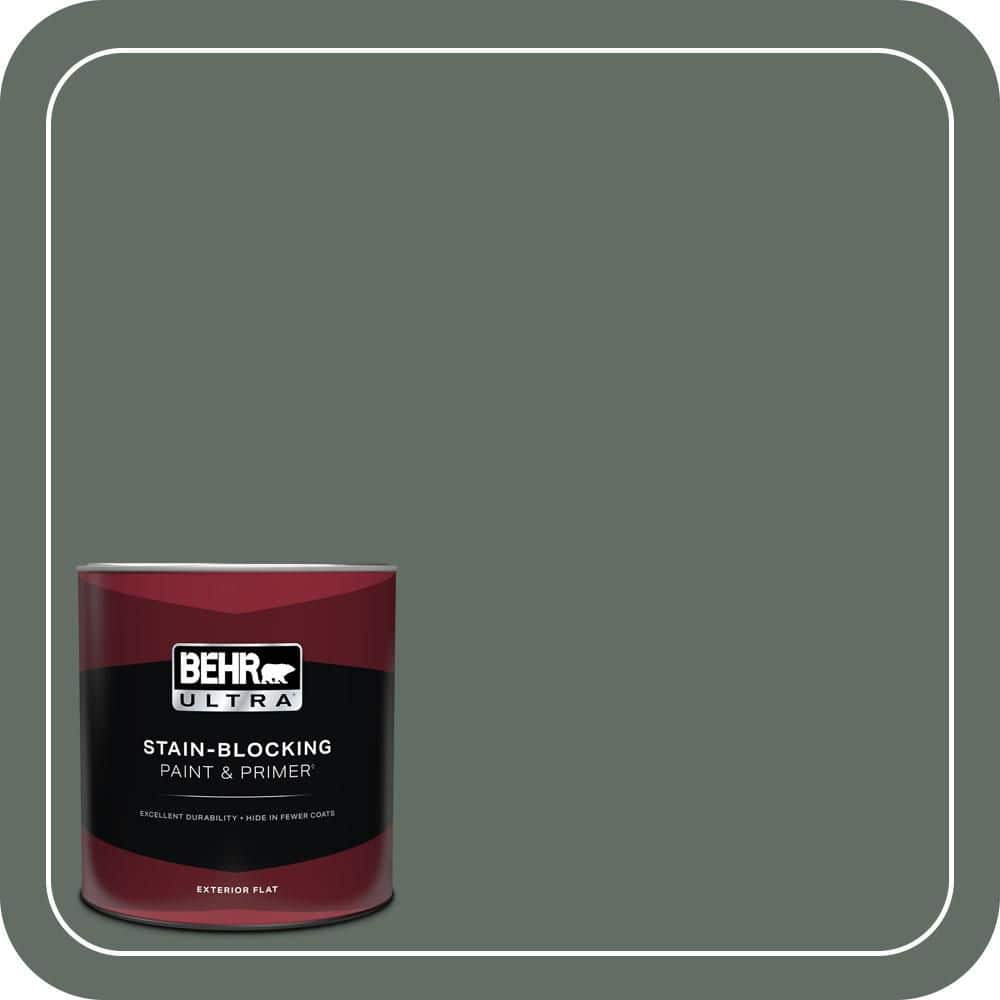 BEHR ULTRA 1 qt. #700F-6 Dense Shrub Flat Exterior Paint & Primer