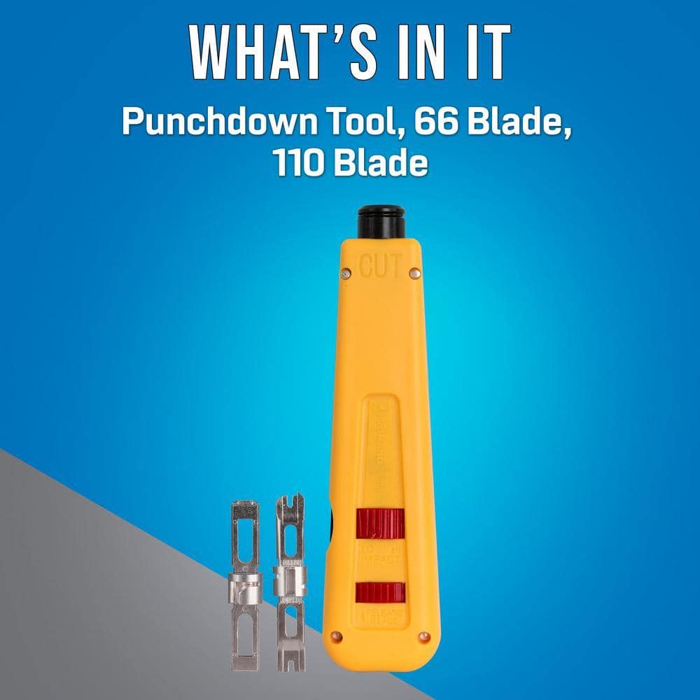 JONARD TOOLS Impact Punch Down Tool with 2 Steel Blades, 66 and 110 (2)