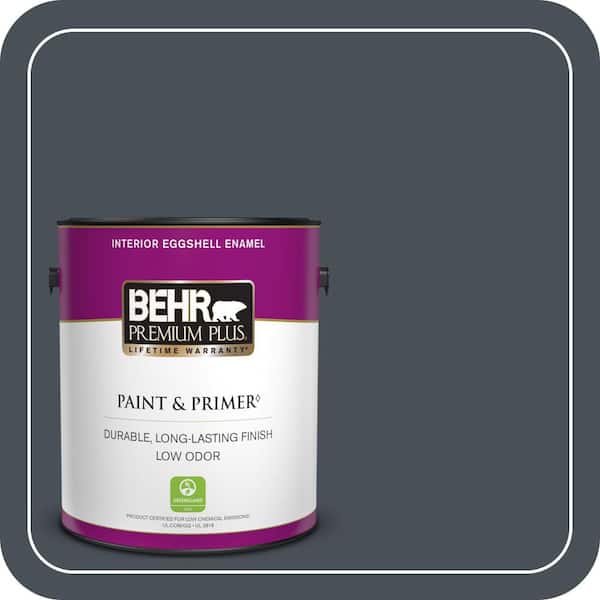 BEHR PREMIUM PLUS 1 gal. #PPU25-22 Chimney Eggshell Enamel Low Odor Interior Paint & Primer (2)