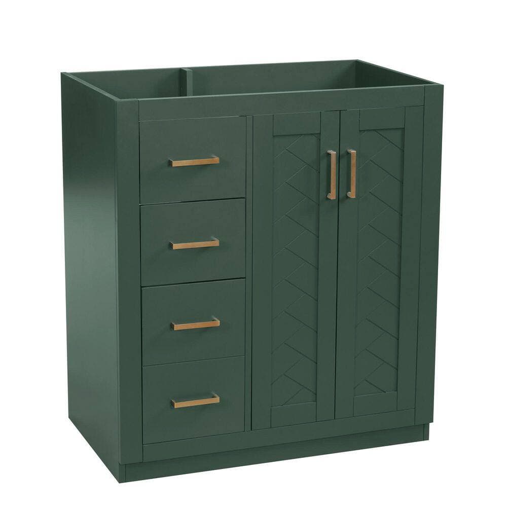 Virubi Freestanding 29.5 in. Retro Bath Vanity Cabinet without Top with 3 Drawers, Soft Closing Doors (4)