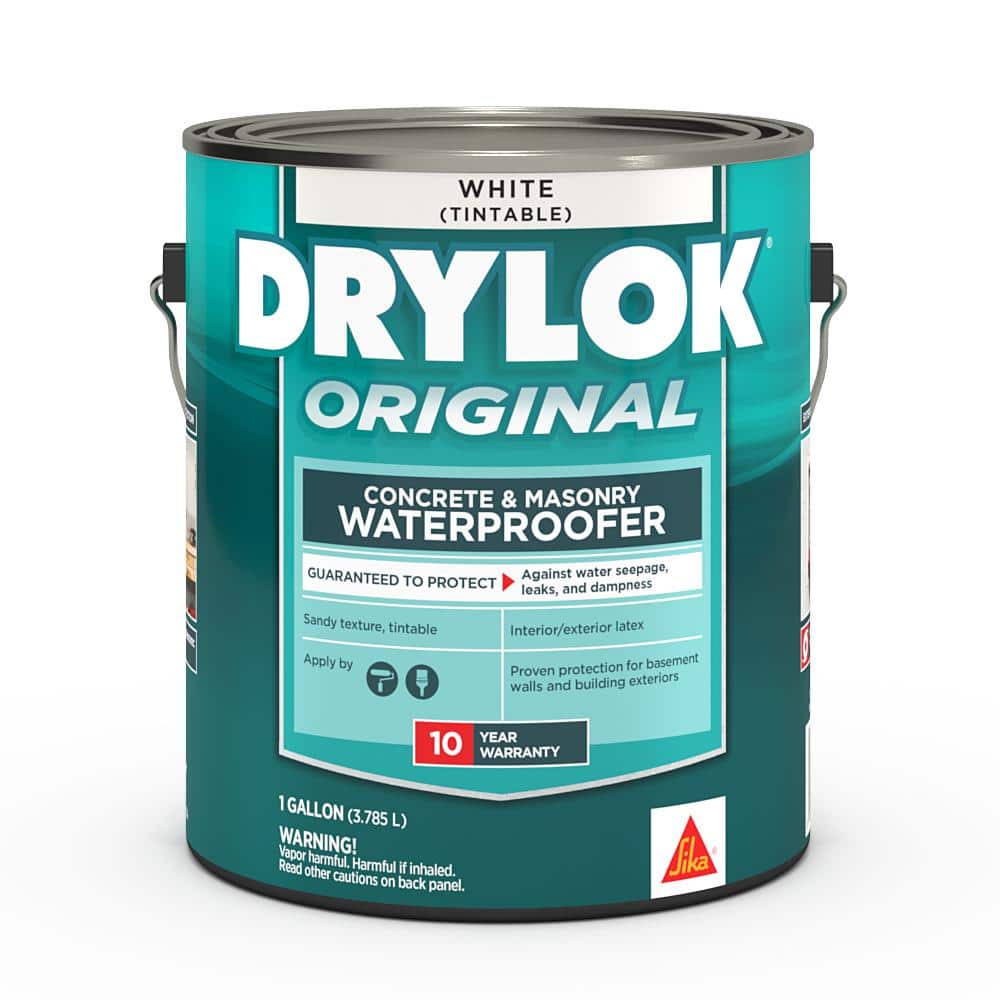 DRYLOK Original 1 Gal. White Flat Opaque Latex Interior/Exterior Basement Wall and Masonry Waterproofer