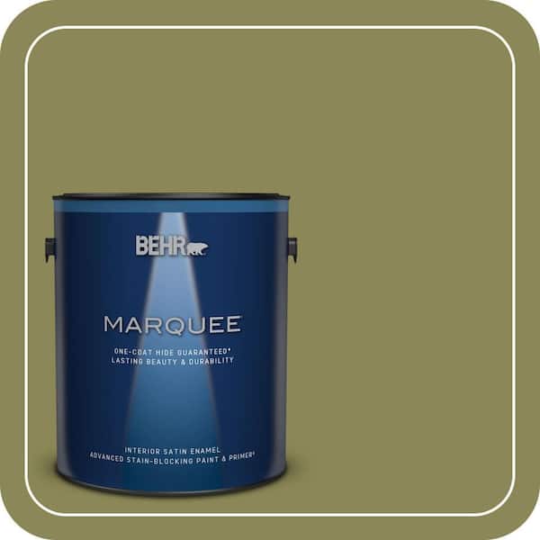 BEHR MARQUEE 1 gal. #S340-6 Fertile Green Satin Enamel Interior Paint & Primer (2)