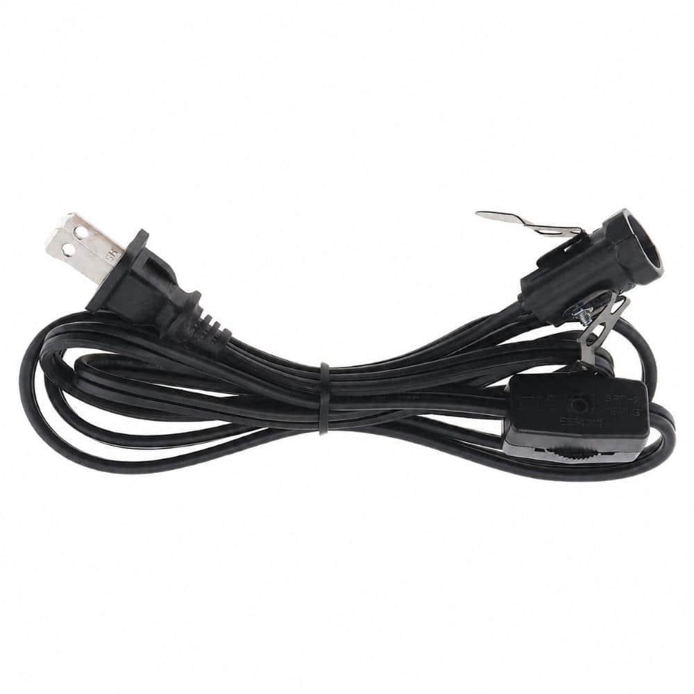 Unbranded 4.9 ft Replacement Lamp Cord with E12 Candelabra Socket Rotary Switch Plug for Salt Lamps Village Houses