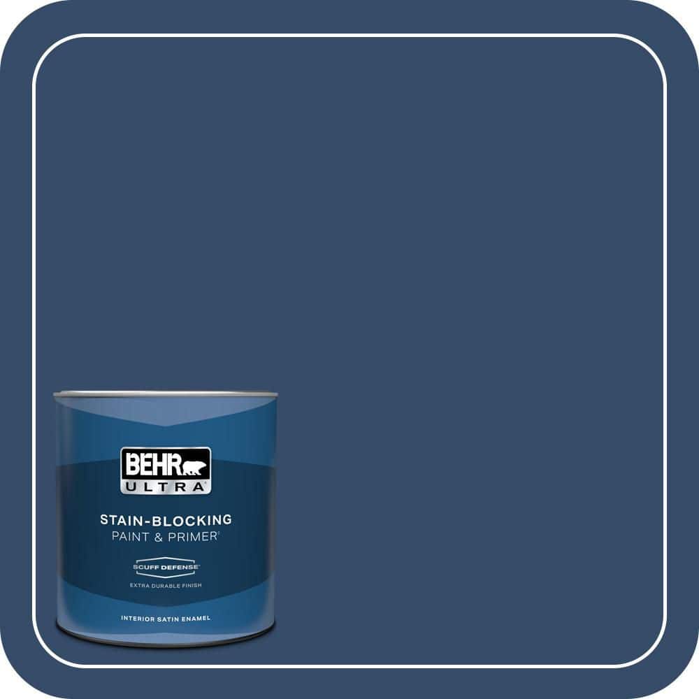 BEHR ULTRA 1 qt. #580D-7 Deep Royal Extra Durable Satin Enamel Interior Paint & Primer