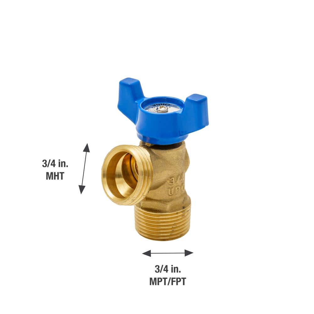 Everbilt 3/4 in. x 3/4 in. MPT x MHT Brass Quarter-Turn Male Boiler Drain Valve (2)