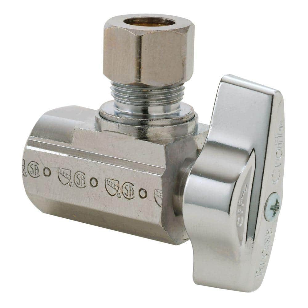 BrassCraft 3/8 in. FIP Inlet x 3/8 in. Comp Outlet 1/4-Turn Angle Ball Valve (1)