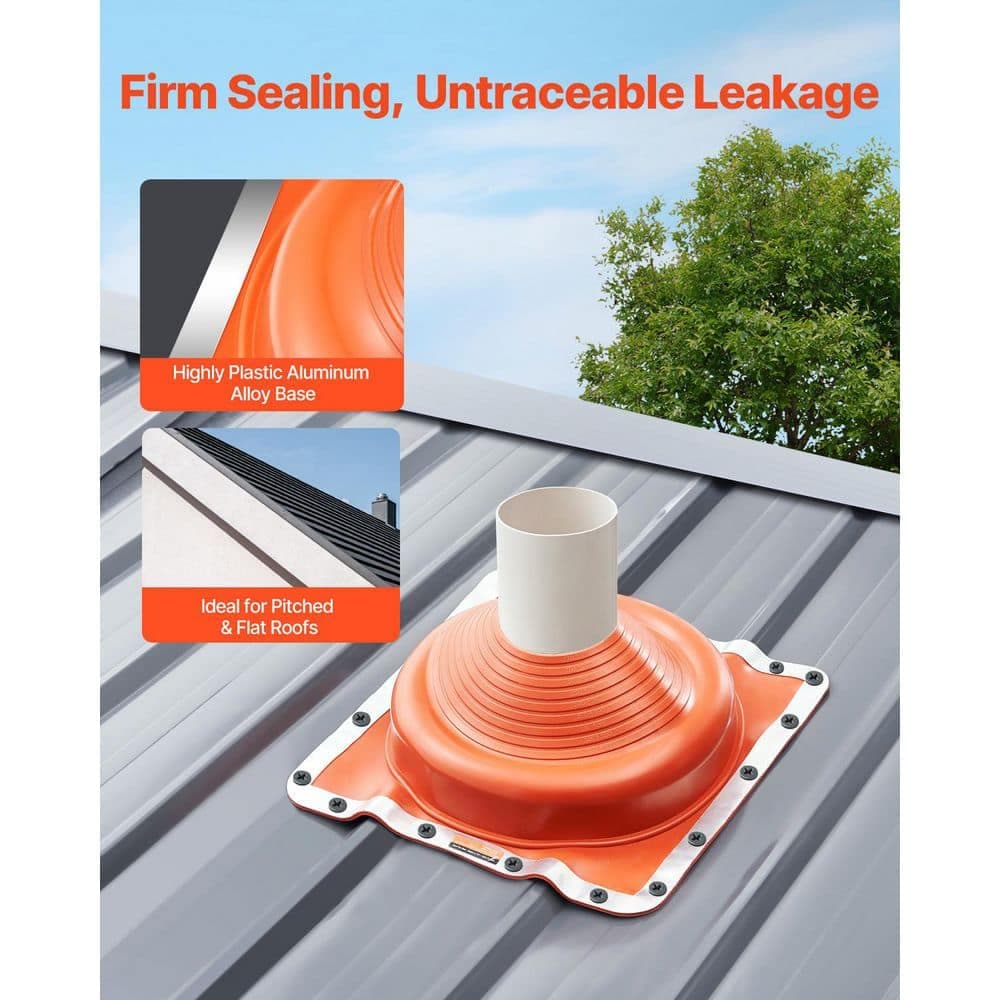 SKYSHALO 19.5 in. x 19.5 in. Pipe Flashing Boots, Fit Pipe OD 6-3/4 in. to 14 in. Silicone, High Temp-101℉ to 437℉, for Chimney (3)