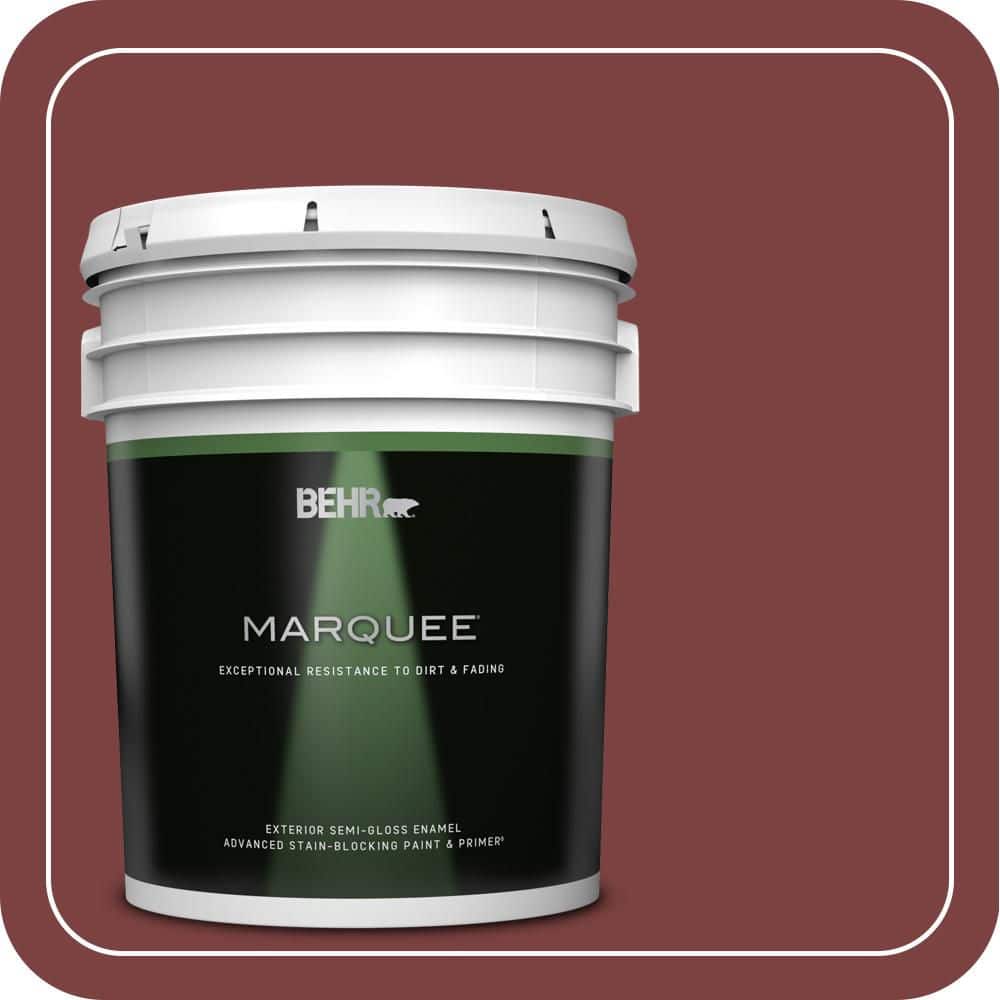 BEHR MARQUEE 5 gal. #PPH-67 Red Wine Semi-Gloss Enamel Exterior Paint & Primer (1)